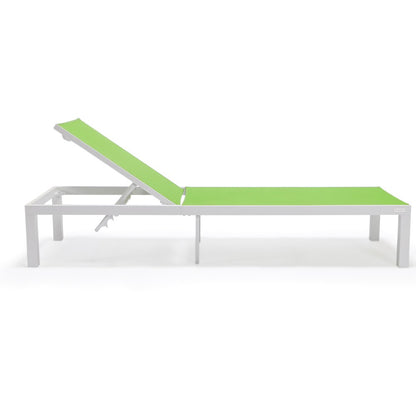 Marlin Patio Chaise Lounge Chair With White Aluminum Frame