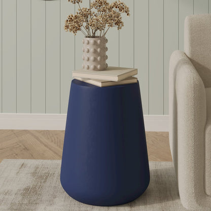 Modern Side End Table Glint Series In Saphire Blue