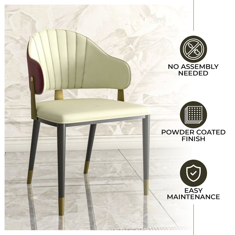Aria Series Modern Dining Chair in Red Set of 4