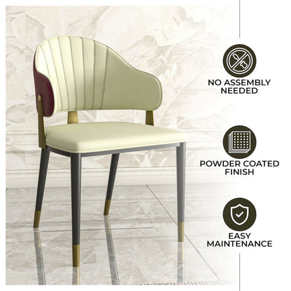 Aria Series Modern Dining Chair in Red Set of 4