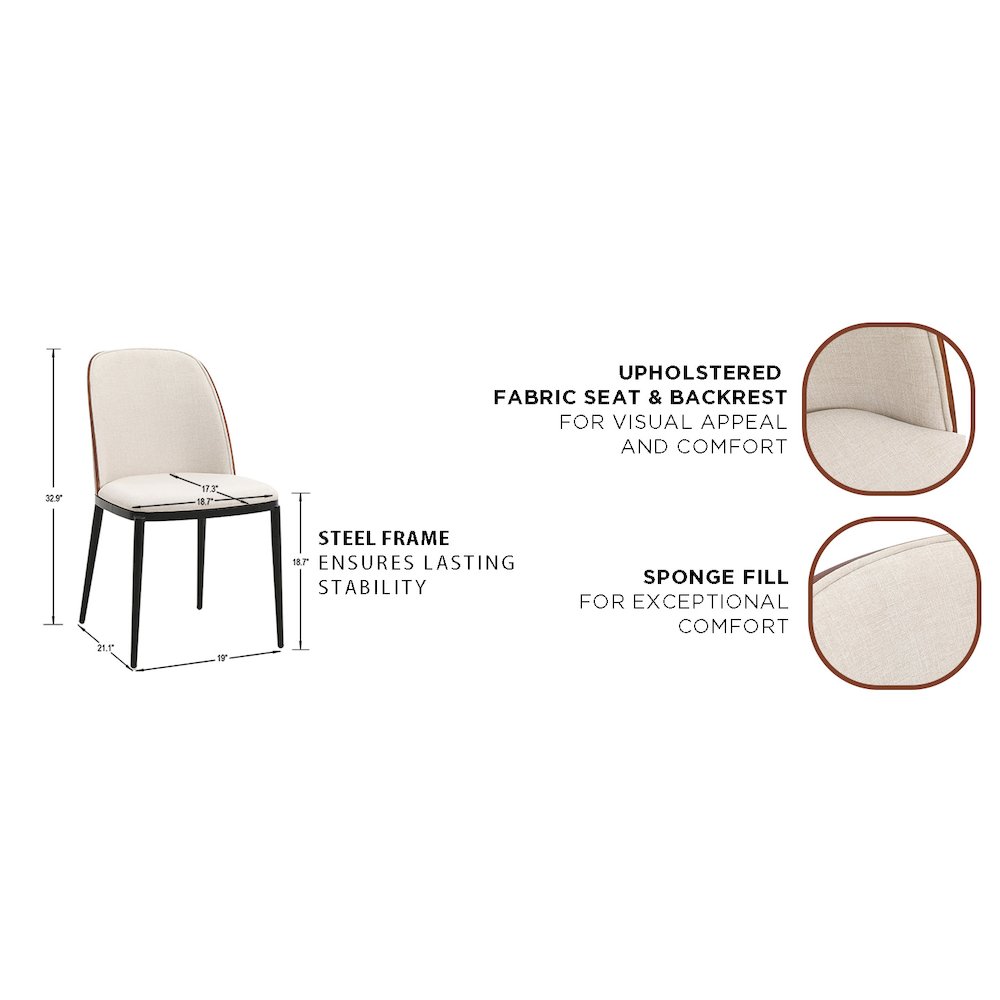 Tule 9-Piece Dining Set in Steel Frame with 8 Upholstered Seat Dining Table