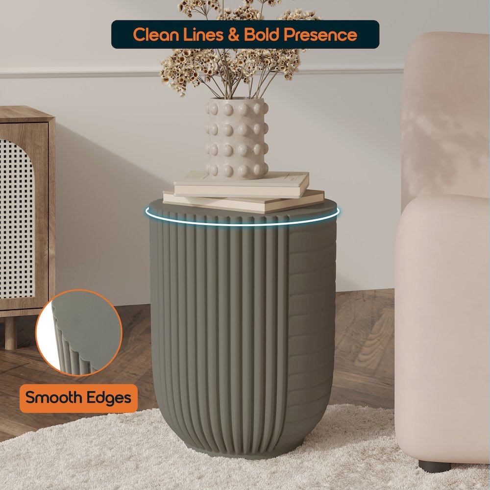 Modern Side End Table Trove Series In Green Grey