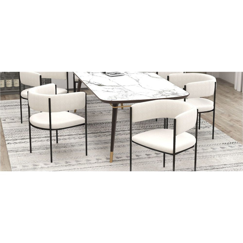 Gavin Series Modern Chair Black Frame in Light Brown