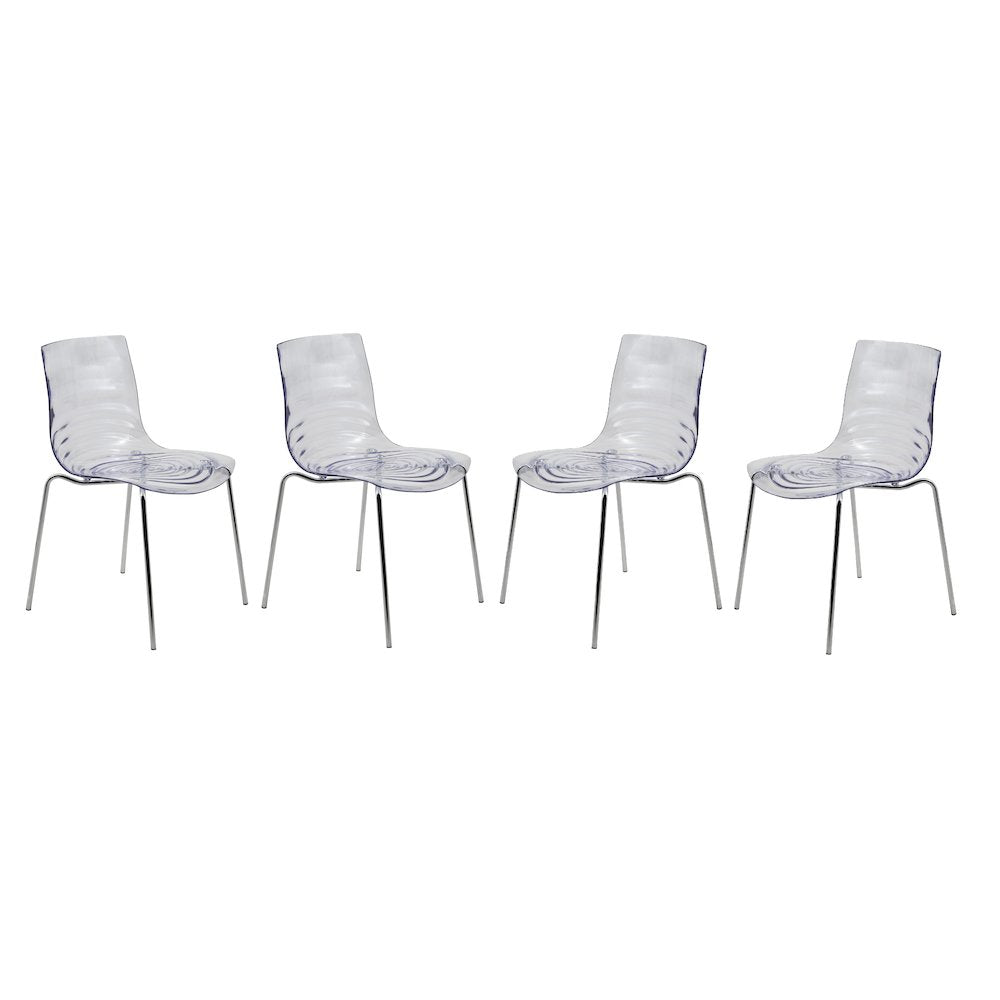 Astor Water Ripple Design Dining Chair Set of 4