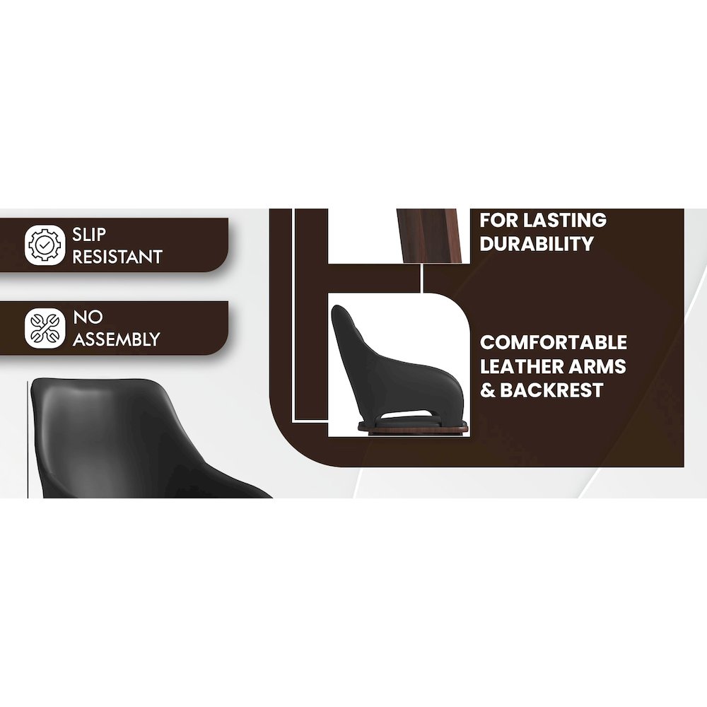 Vivara Collection Modern Dining Chair in Dark Grey
