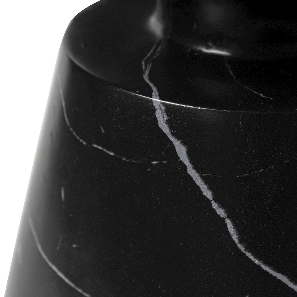 Isle Collection Fiberglass Outdoor Side Table in Marbled Black