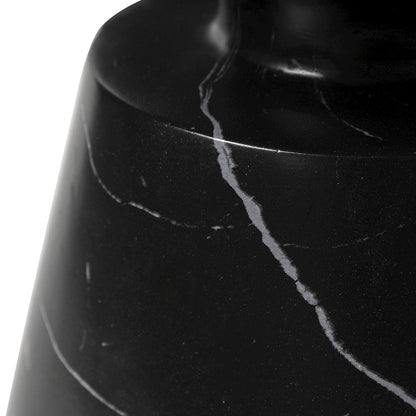 Isle Collection Fiberglass Outdoor Side Table in Marbled Black