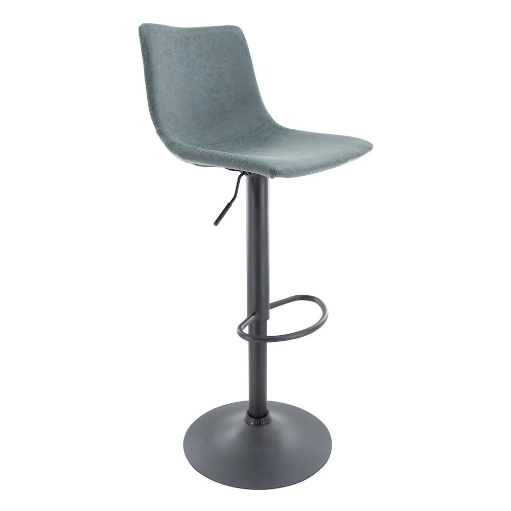 Tilbury Modern Adjustable Bar Stool in Peacock Blue