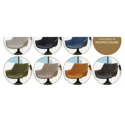 Markley Modern Leather Dining Swival Arm Chair in Light Brown
