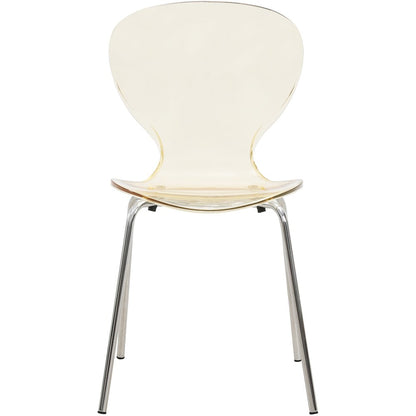 Modern Oyster Transparent Side Chair Set of 4
