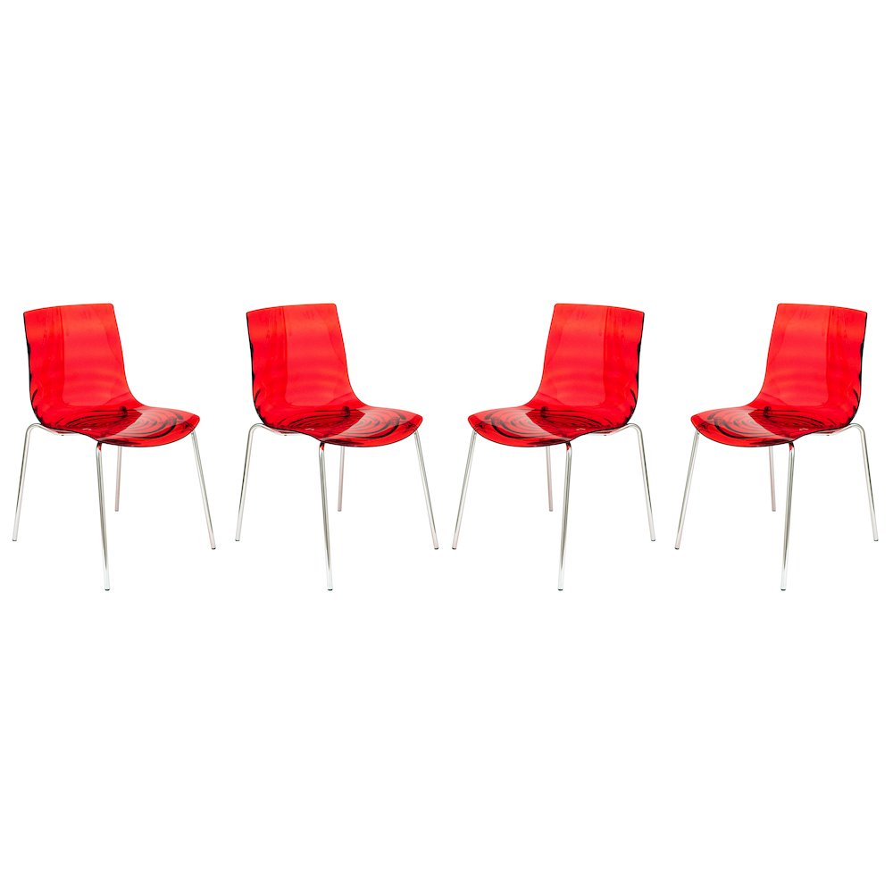 Astor Water Ripple Design Dining Chair Set of 4