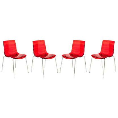 Astor Water Ripple Design Dining Chair Set of 4
