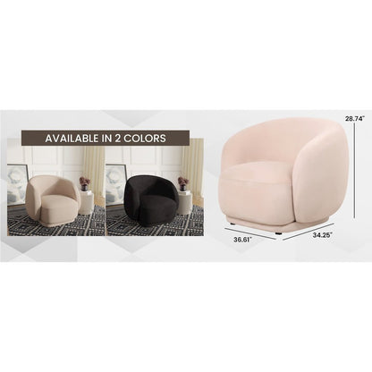 Faze Collection Modern Single Seater Sofa in Beige Velvet