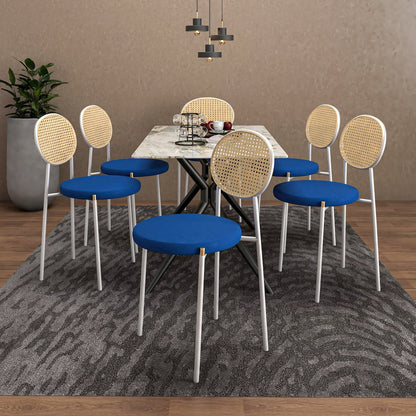 Euston Collection Modern Dining Chair White Frame In Blue