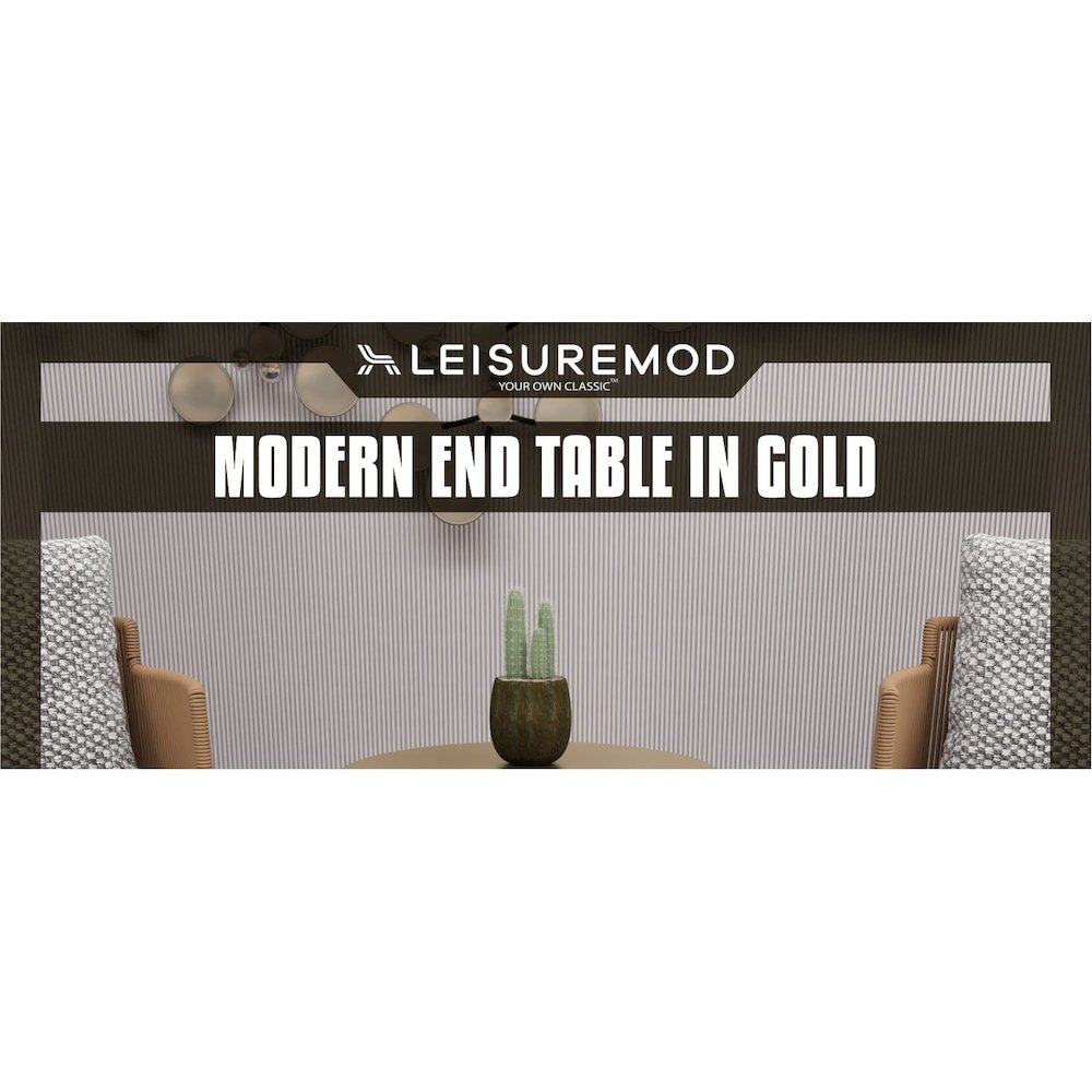 Oslo Collection Modern End Table In Gold