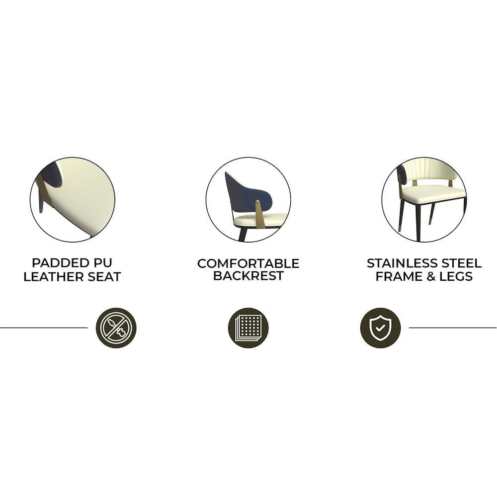 Aria Series Modern Dining Chair in Black Set of 2