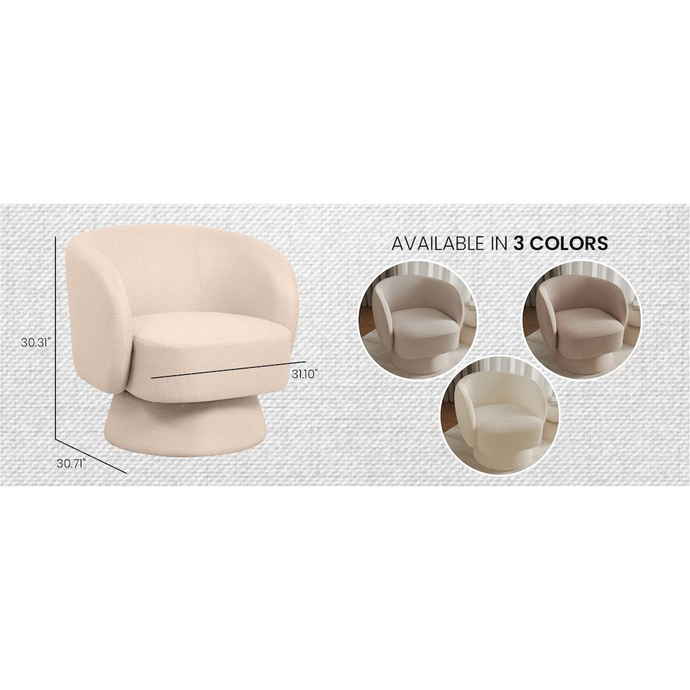 Raze Collection Modern Accent Chair in Oatmean Linen