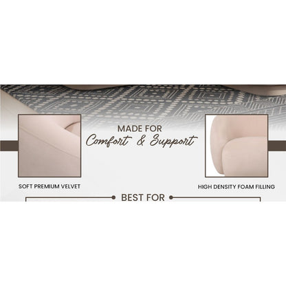 Faze Collection Modern Single Seater Sofa in Beige Velvet