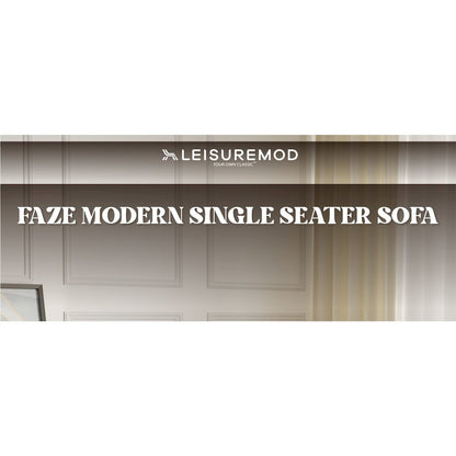 Faze Collection Modern Single Seater Sofa in Beige Velvet