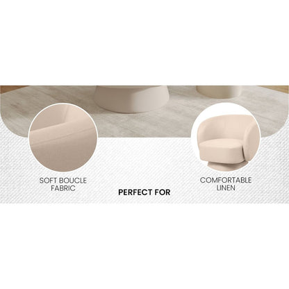Raze Collection Modern Accent Chair in Oatmean Linen