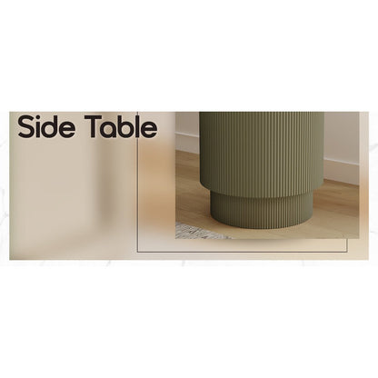 Eden Collection Fiberglass Outdoor Side Table in Olive Green