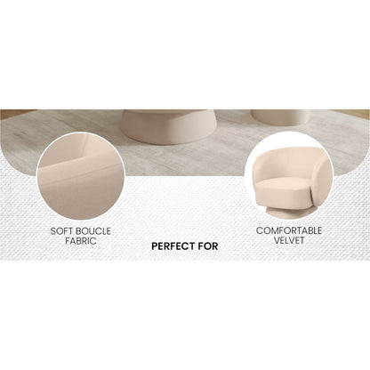 Raze Collection Modern Accent Chair in Beige Velvet