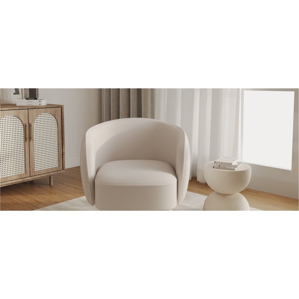 Raze Collection Modern Accent Chair in Oatmean Linen