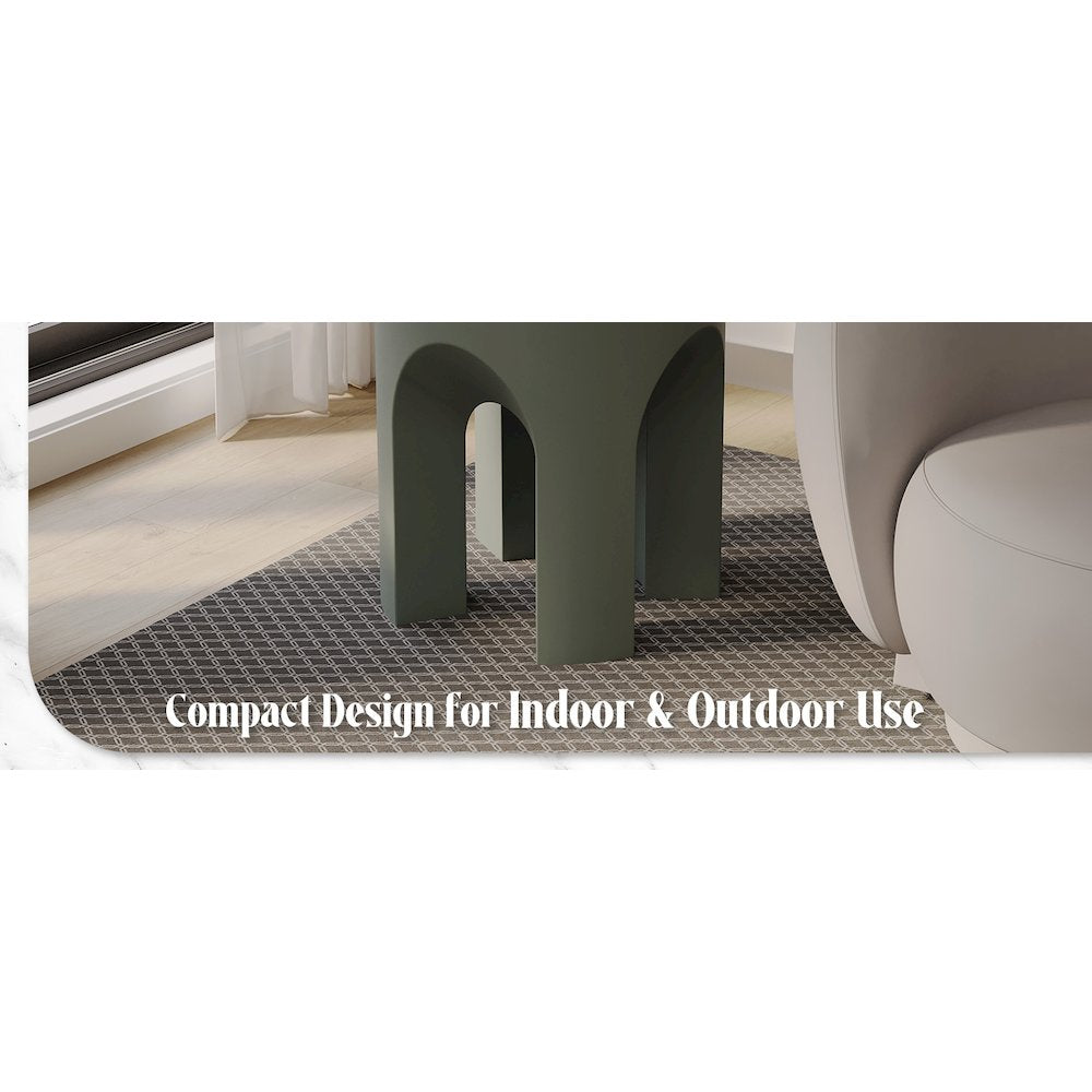Crus Collection Fiberglass Outdoor Side Table in Grey