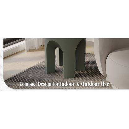Crus Collection Fiberglass Outdoor Side Table in Grey