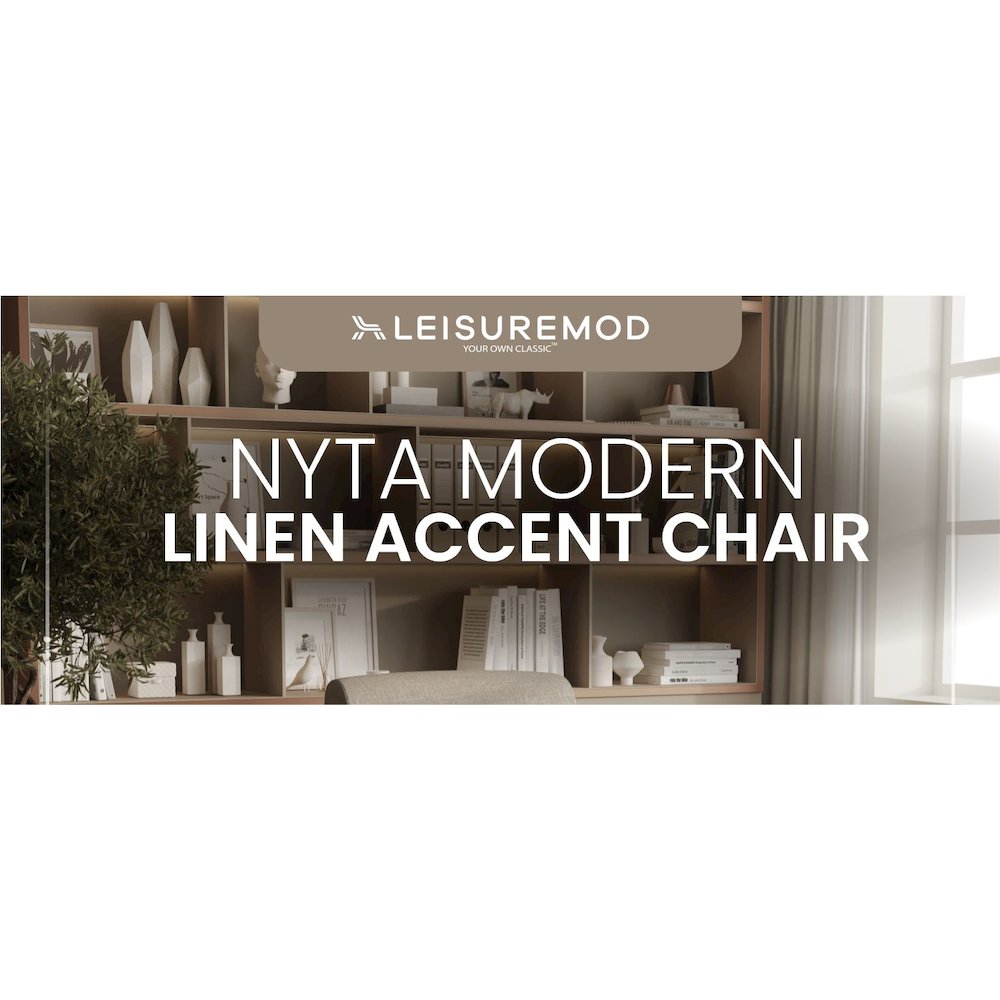 Nyta Collection Modern Accent Chair in Grey Linen