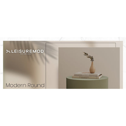 Eden Collection Fiberglass Outdoor Side Table in Olive Green