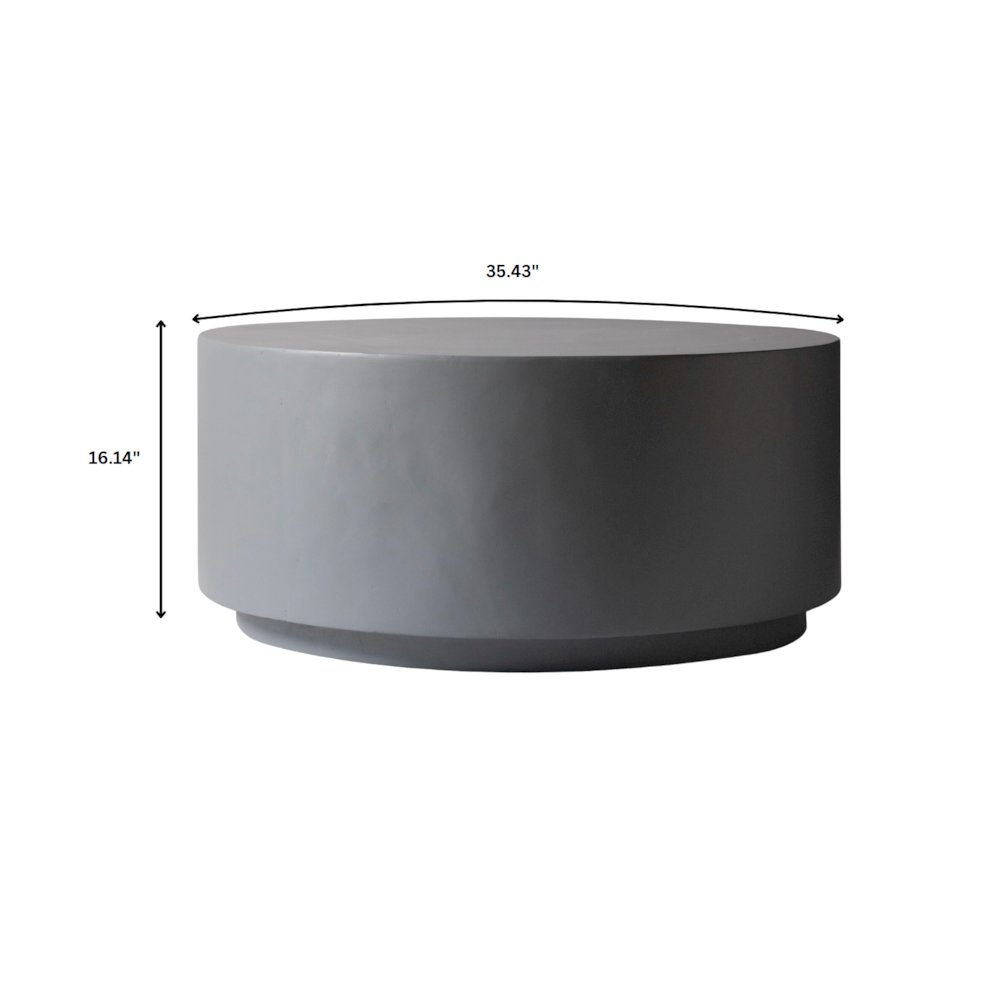 Terra Collection Fiberglass Outdoor Coffee Table In Grey