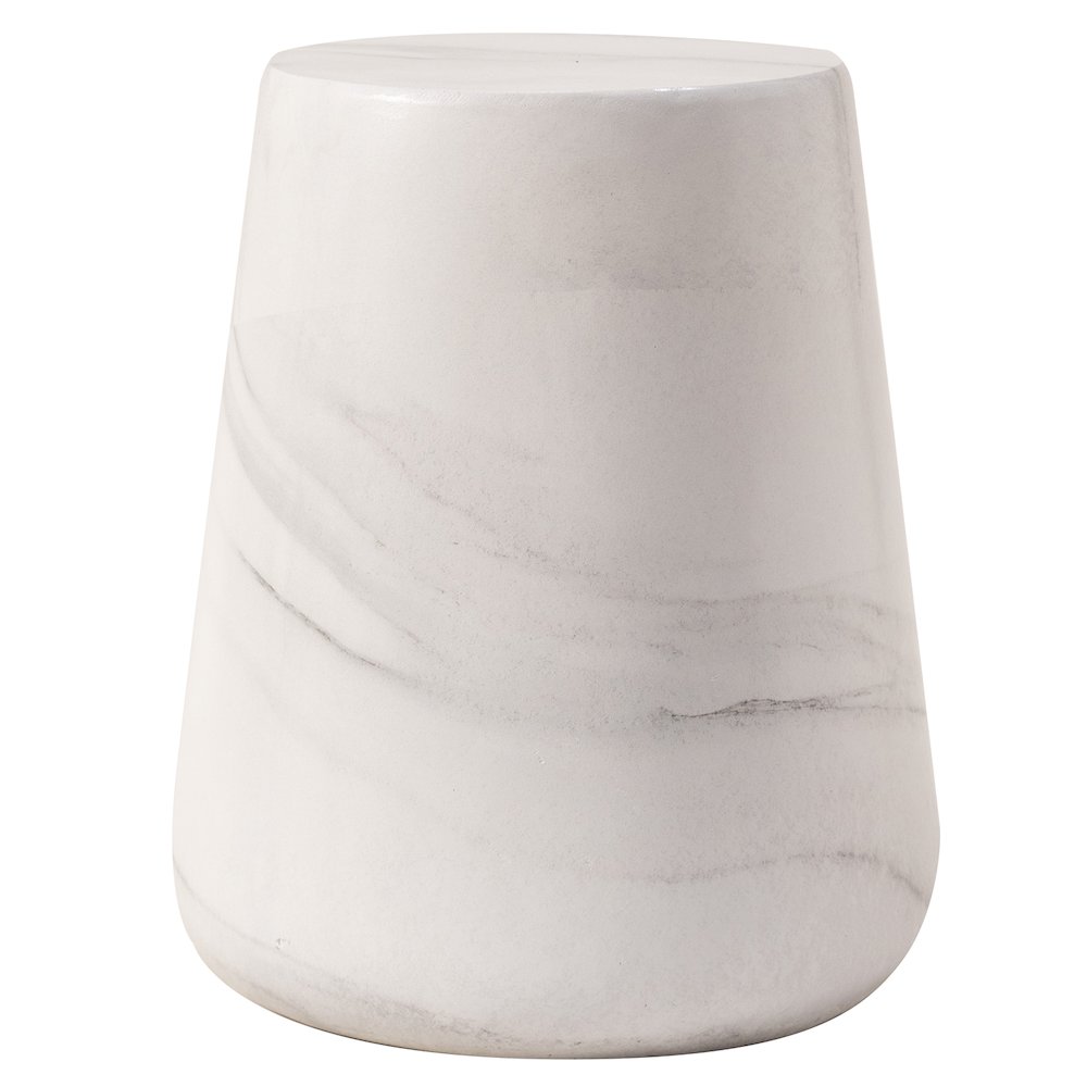 Modern Side End Table Glint Series In Marble White