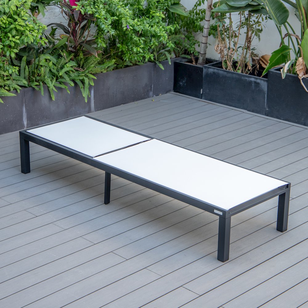 Marlin Patio Chaise Lounge Chair With Black Aluminum Frame