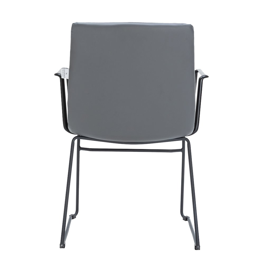 Zylar Series Office Guest Arm Chair in Grey Leather