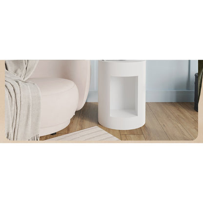 Modern Side End Table Nook Series In White