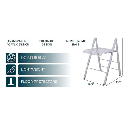 Menno Modern Acrylic Folding Chair