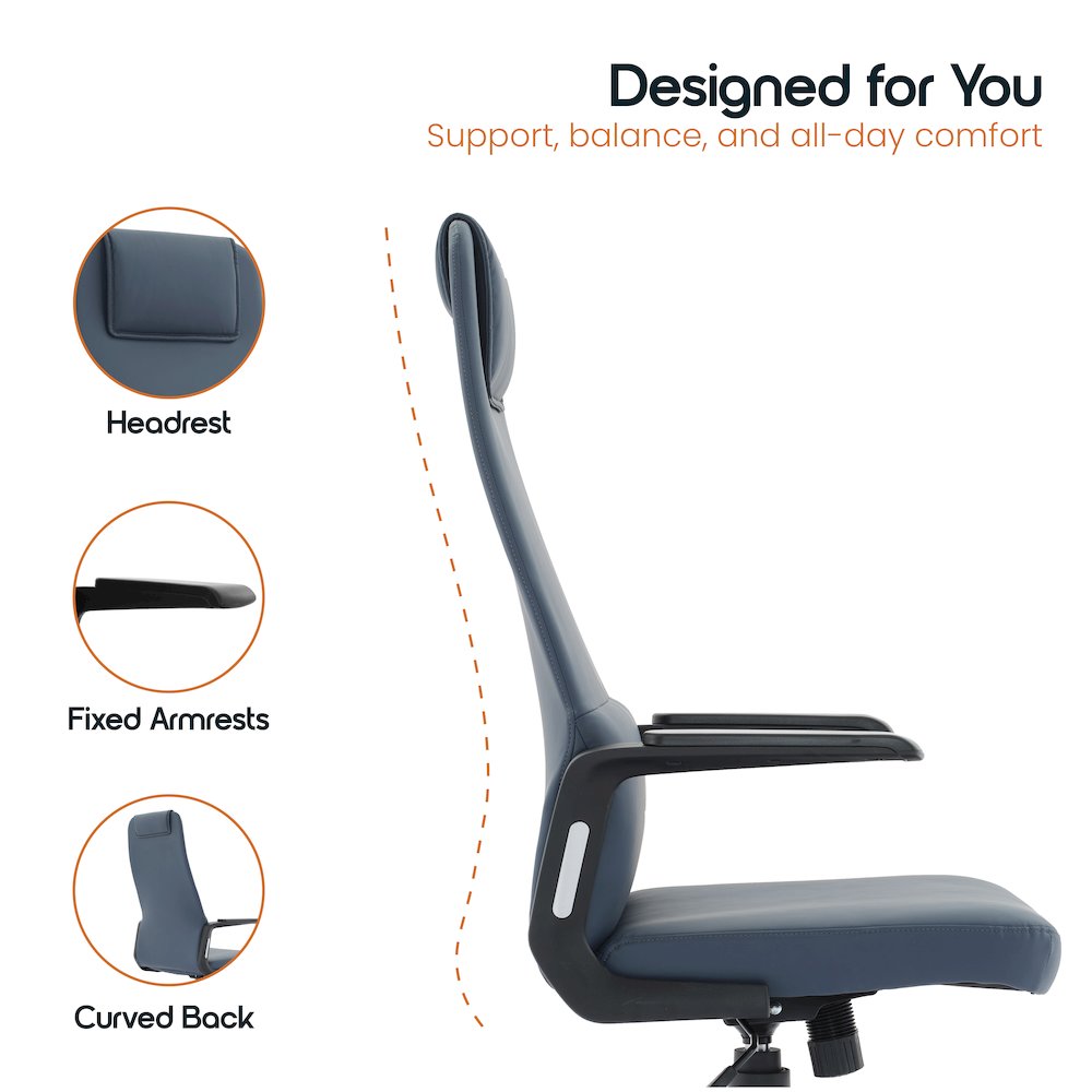 Nexa Collection Modern Office Chair In Blue