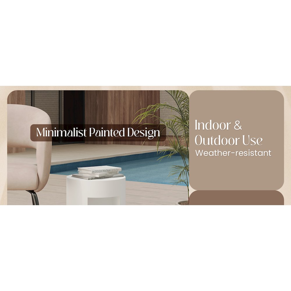 Modern Side End Table Nook Series In White