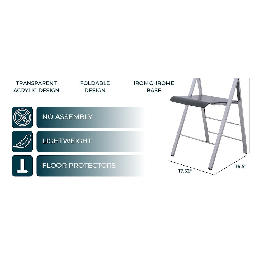 Menno Modern Acrylic Folding Chair