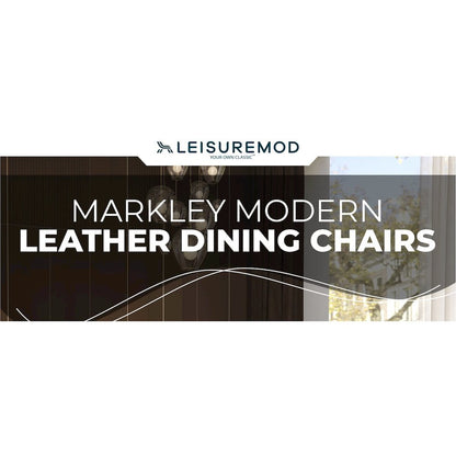 Markley Modern Leather Dining Chair With Metal Legs