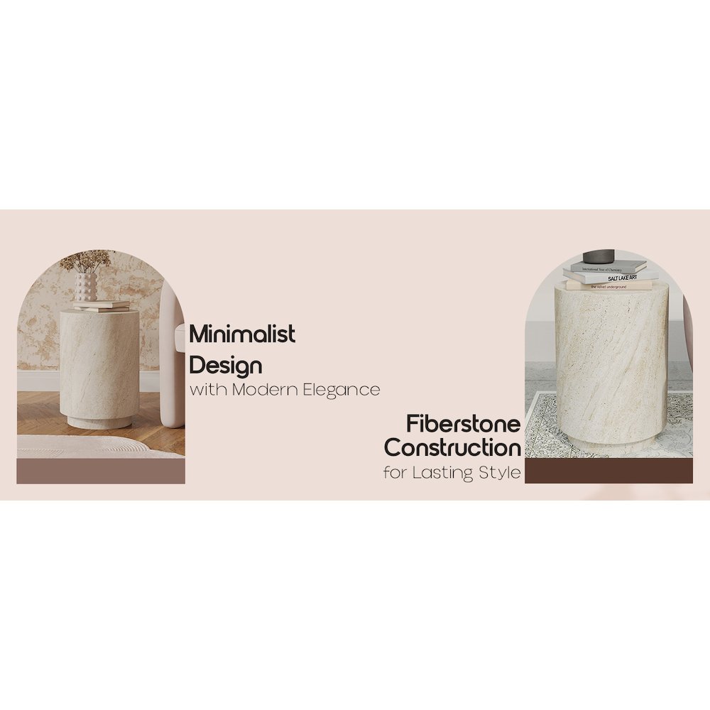 Modern Side End Table Ramble Series In Travertine