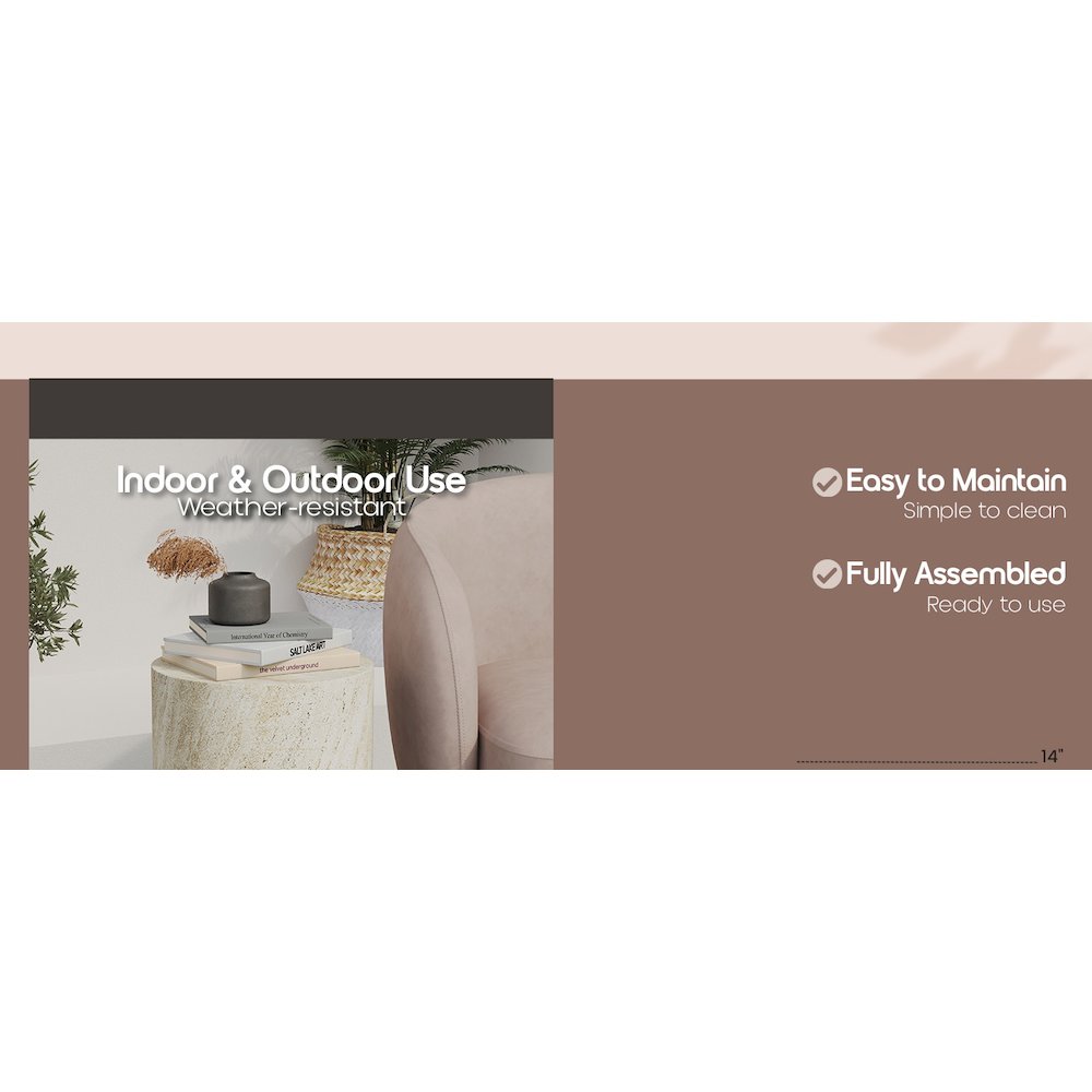 Modern Side End Table Ramble Series In Travertine