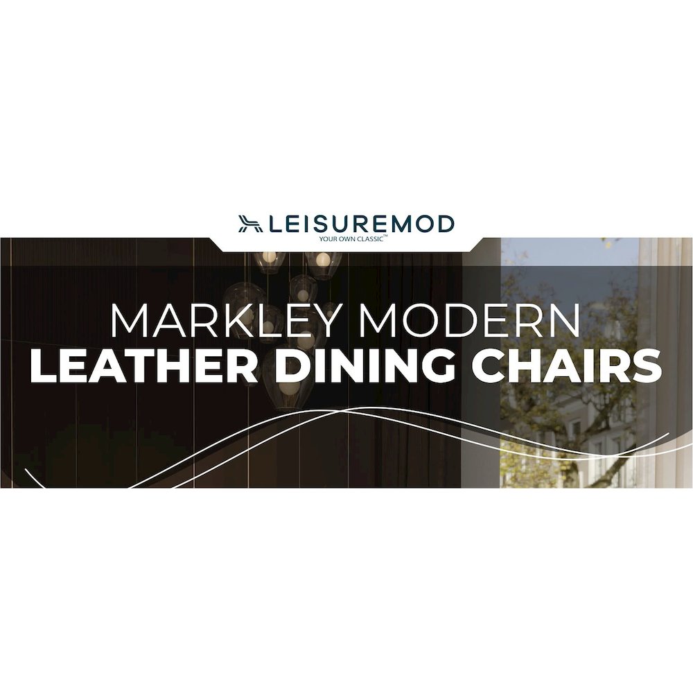 Markley Modern Leather Dining Chair With Metal Legs