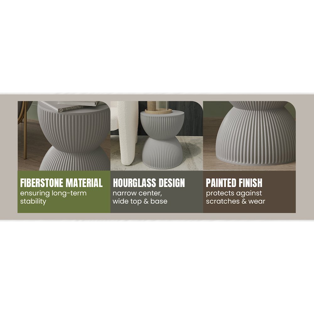 Modern Side End Table Spire Series In Grey