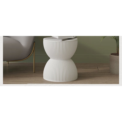 Modern Side End Table Spire Series In White