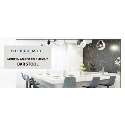 Tilbury Modern Adjustable Bar Stool in Peacock Blue