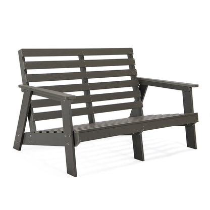 Alpine - Grey Loveseat - Dark Green Cushions