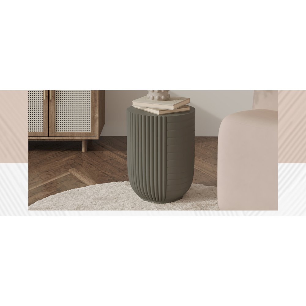 Modern Side End Table Trove Series In Green Grey