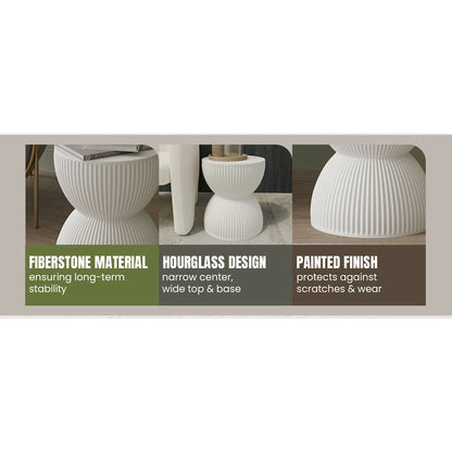 Modern Side End Table Spire Series In White